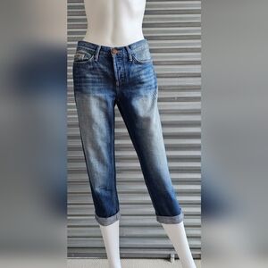 Eddie Bauer Jean Boyfriend Relaxed fit, cropped, cuffed, medium wash, 100 cotton